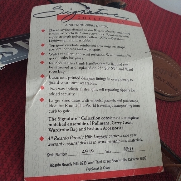 Ricardo's Beverly Hills Travel Bag Vintage - Picture 5 of 11